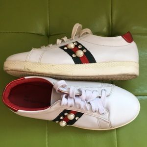 Pearl & rhinestone sneakers